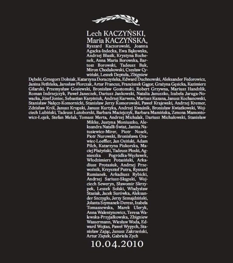 Krzyż upamiętniający tragedię 10.04.2020